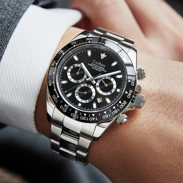 2021 New CADISEN Design Men s Automatic Machinery Watches Luxury Ceramics Sport Waterproof Wristwatch Mens Clock