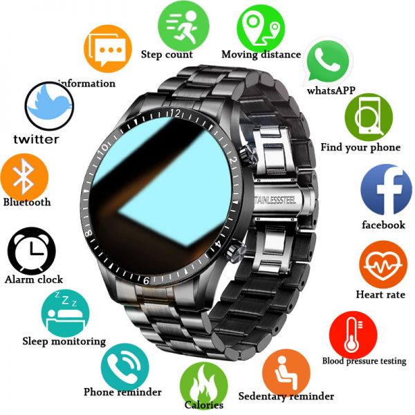 2021 New Smart Watches Men Full Touch Screen Sports Fitness Watch IP67 Waterproof Bluetooth For Android