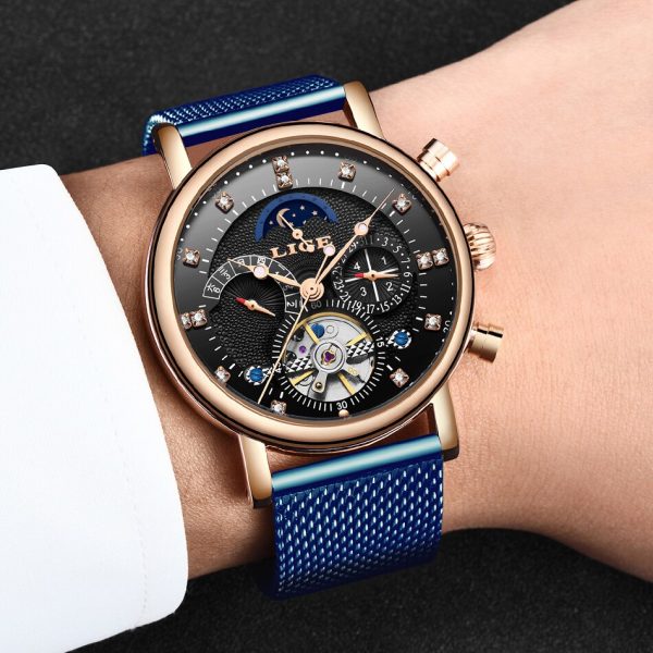 LIGE 2020 New Men s Luxury Fashion Brand Mechanical Automatic Tourbillon Watch Men Casual Sports Watches
