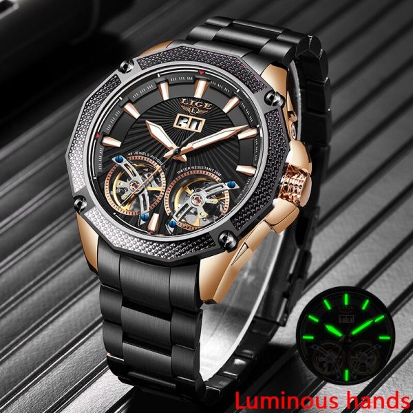 LIGE Fashion Automatic Mechanical Watches For Men 100m Waterproof Luxury Brand Mens Business Watch Male Clock 1